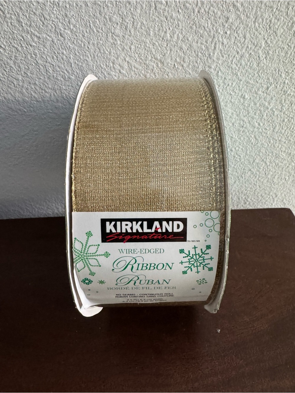 Kirkland Signature Gold Wire-Edged Ribbon 50 yds NWT